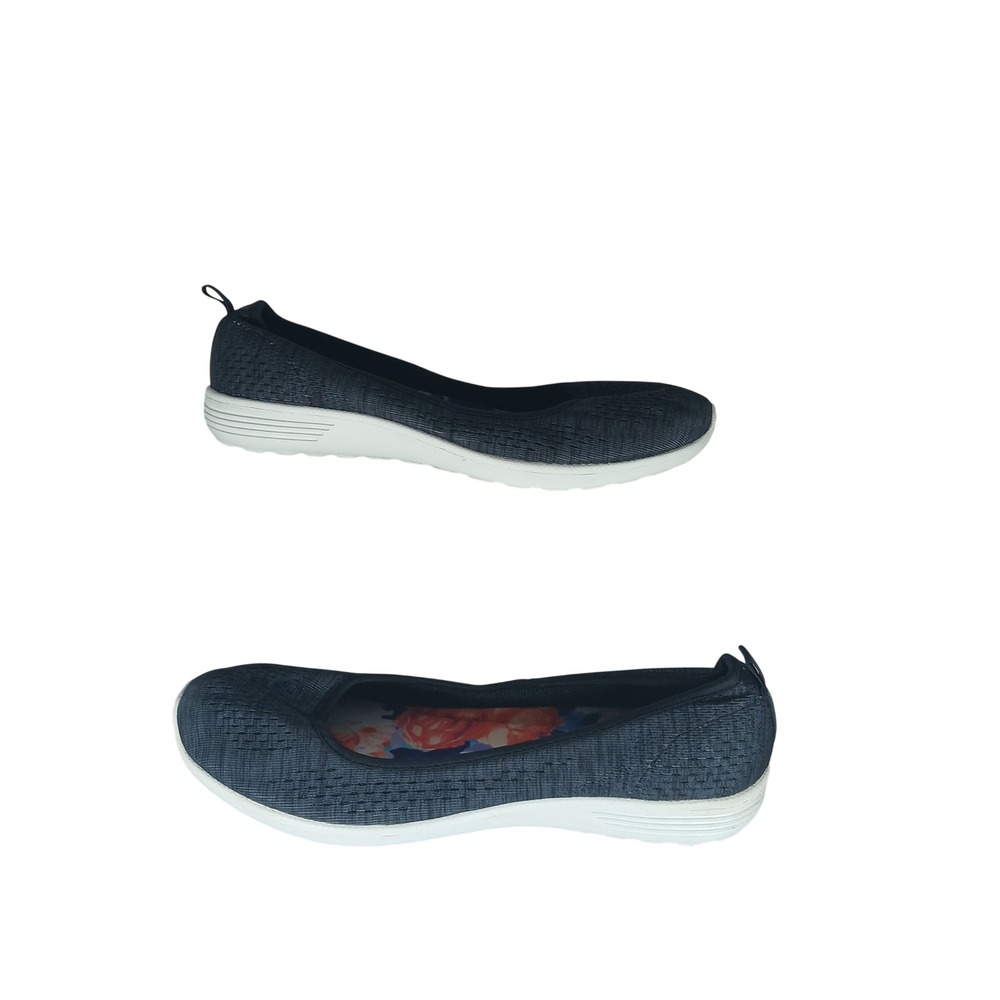 Skechers Microburst 2.0 Be Nice 8.5 Black Charcoal Grey Sporty Ballet Flats